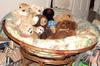 Papasan full of teddy bears