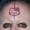 Hello Kitty Forehead Tattoo
