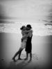 a romantic beach kiss