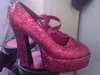 A pair of glittery platforms