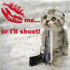 Kiss me or I'll shoot!