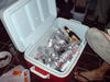 a cooler full of beer