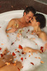 bath with petals and champagne