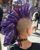 a purple mohawk