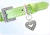 Green Rhinestone Heart Collar